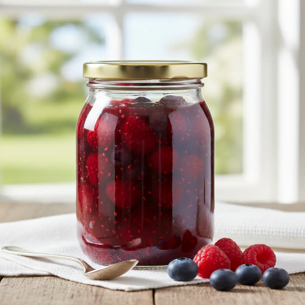 Jar of berry jam