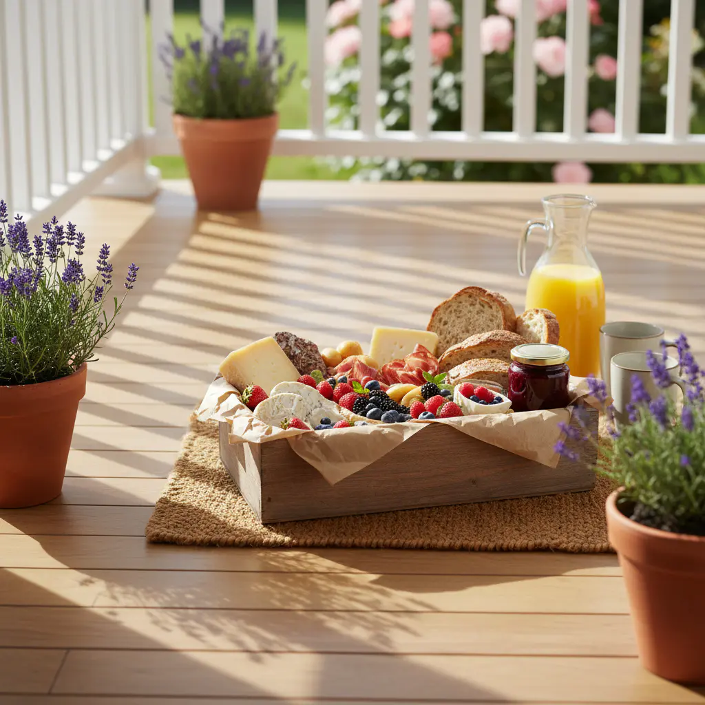 HarvestCrate delivery box on a porch