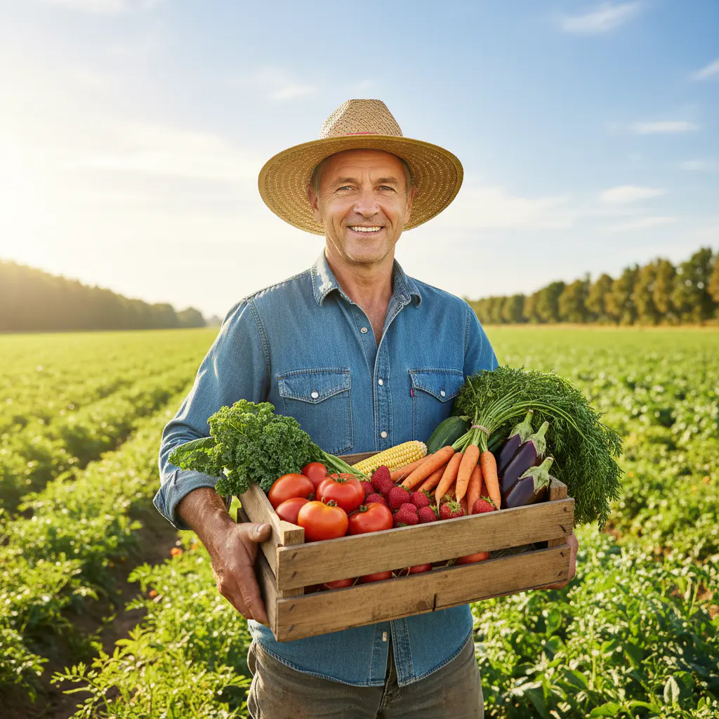 Farmer in field
