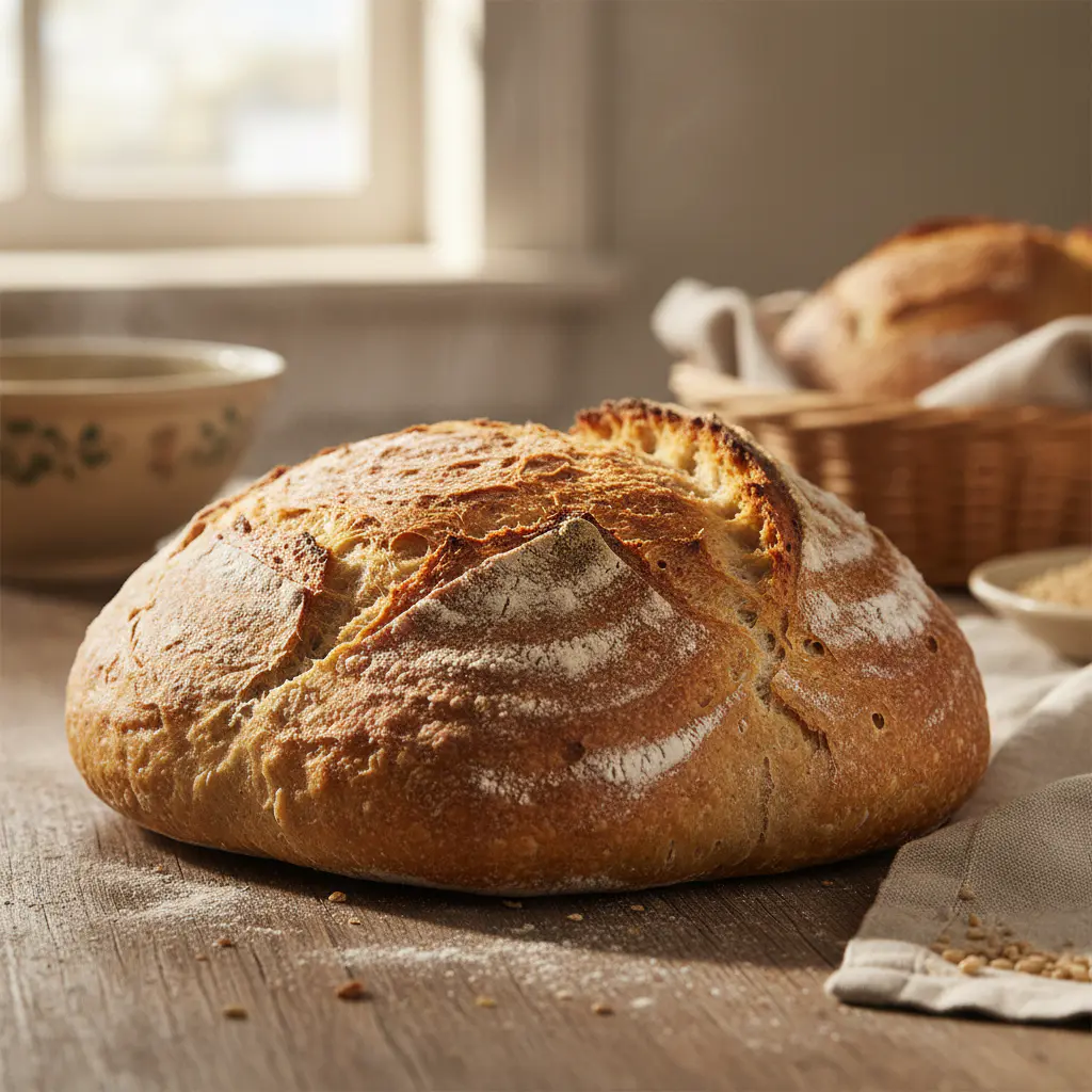 Fresh rustic bread loaf